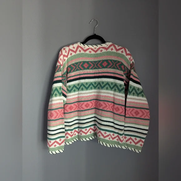 Vintage Paris sports club women's v-neck sweater button front size large - Picture 4 of 4